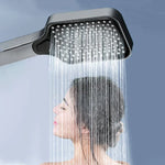 Handheld Shower Head Pressure-Boosting 4 Spray Modes Wipe-Clean Nozzles