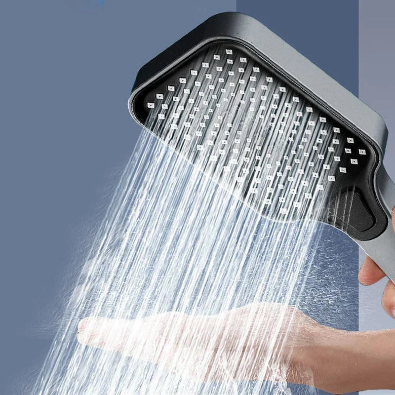 Handheld Shower Head Pressure-Boosting 4 Spray Modes Wipe-Clean Nozzles