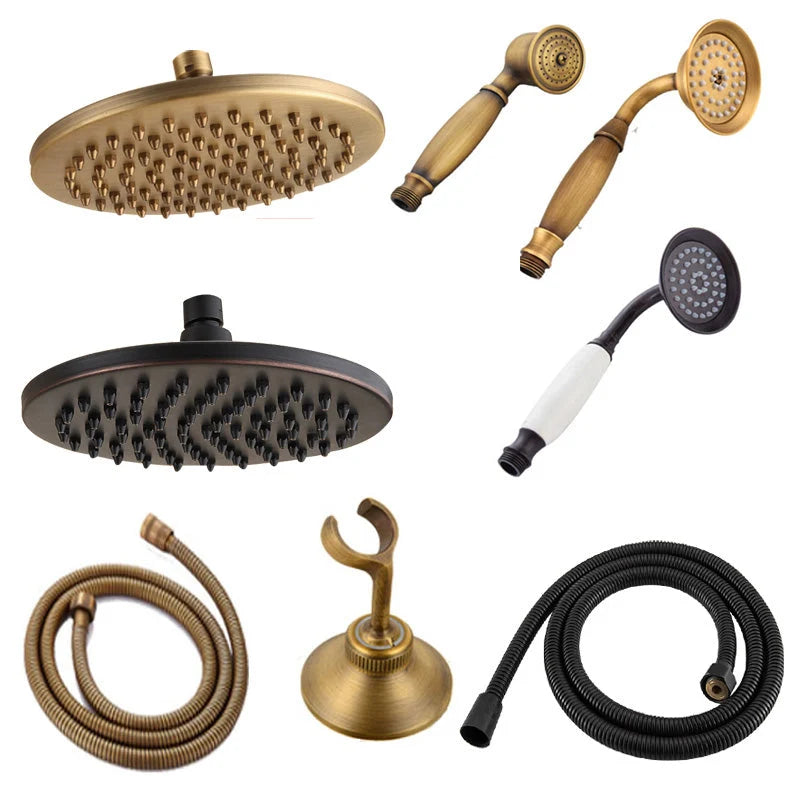 Handheld Showerhead Rust-Resistant Metal Massage Jet Hose & Wall Bracket