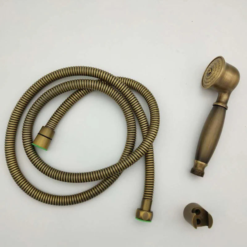 Handheld Showerhead Rust-Resistant Metal Massage Jet Hose & Wall Bracket