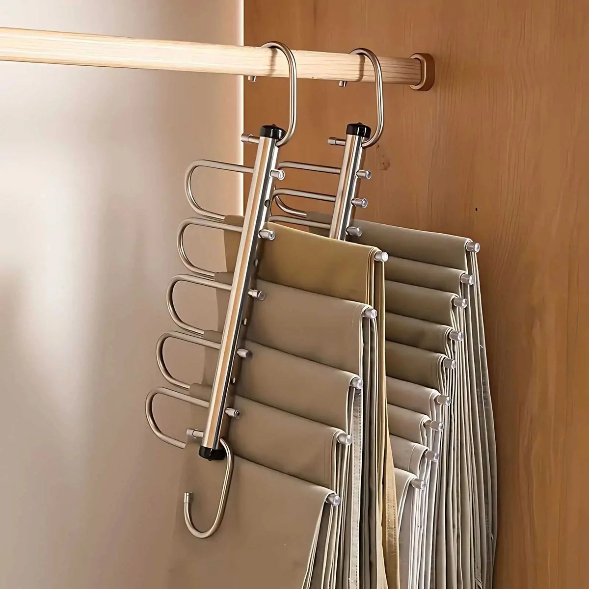 Hanger Organizer Stainless Steel Space-Saving Multi-Bar Design