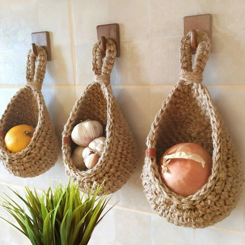 Hanging Basket Hand-Woven Hemp Multiple Sizes