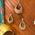 Hanging Basket Handmade Crochet Natural Jute Space-Saving