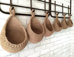 Hanging Basket Handmade Crochet Natural Jute Space-Saving