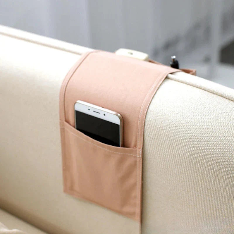 Hanging Bed Organizer Cotton-Linen Multiple Pockets