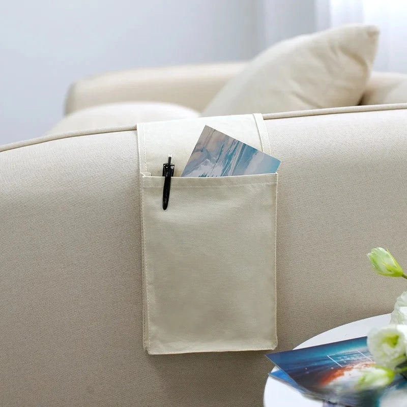 Hanging Bed Organizer Cotton-Linen Multiple Pockets