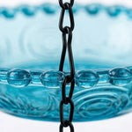 Hanging Bird Feeder & Bath Dual-Tier Weather-Resistant Pressed-Glass Look