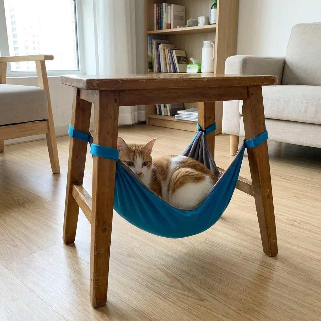 Hanging Cat Hammock Corduroy Slip Rings & Velcro