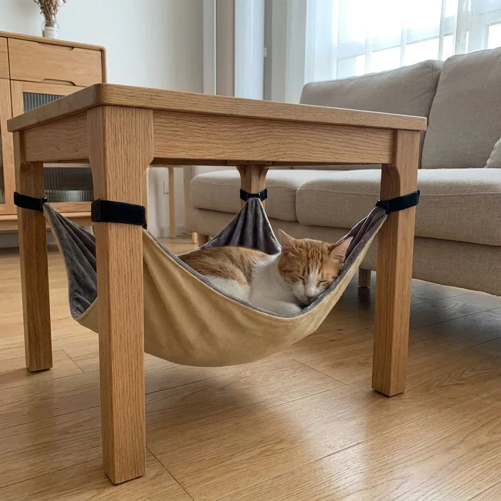 Hanging Cat Hammock Corduroy Slip Rings & Velcro