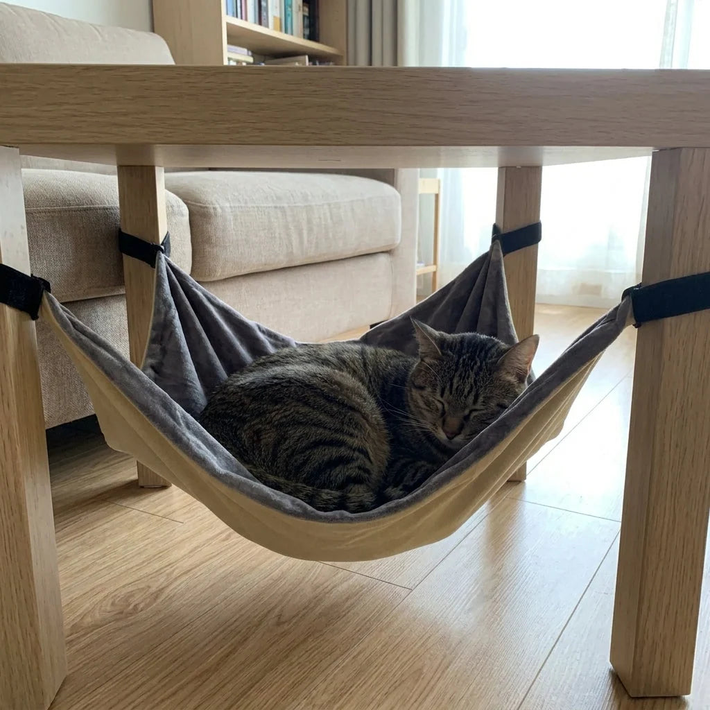 Hanging Cat Hammock Corduroy Slip Rings & Velcro