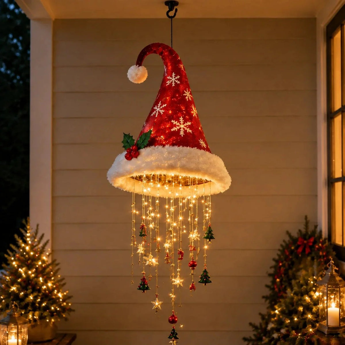 Hanging Christmas Decoration Warm Lights Cascading Ornaments