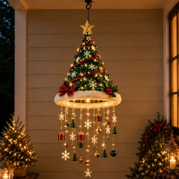 Hanging Christmas Decoration Warm Lights Cascading Ornaments