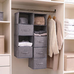Hanging Closet Organizer Cotton-Linen Foldable Multi-Layer