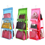 Hanging Closet Organizer Foldable 360 Degree Rotating Transparent Pockets