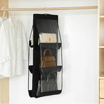 Hanging Closet Organizer Foldable 360 Degree Rotating Transparent Pockets