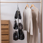 Hanging Closet Organizer Foldable 360 Degree Rotating Transparent Pockets