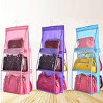 Hanging Closet Organizer Foldable 360 Degree Rotating Transparent Pockets