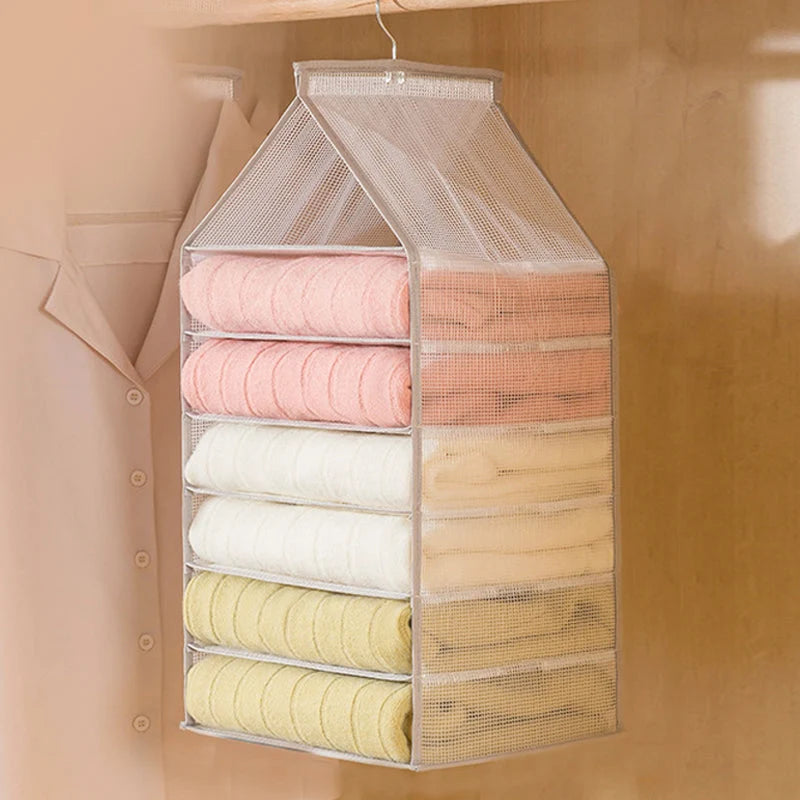 Hanging Closet Organizer Multi-Compartment Foldable Design