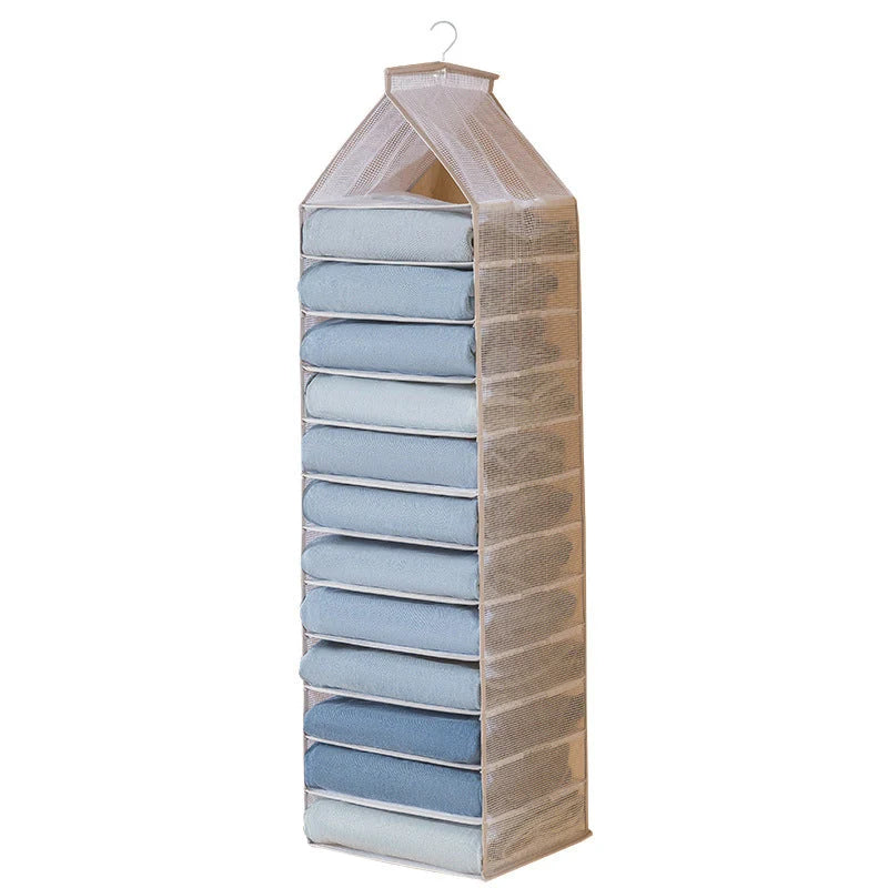 Hanging Closet Organizer Multi-Compartment Foldable Design