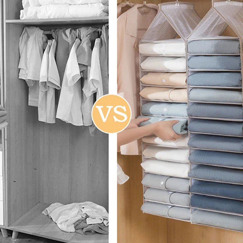 Hanging Closet Organizer Multi-Compartment Foldable Design
