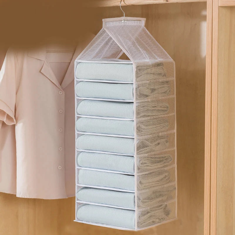 Hanging Closet Organizer Multi-Compartment Foldable Design