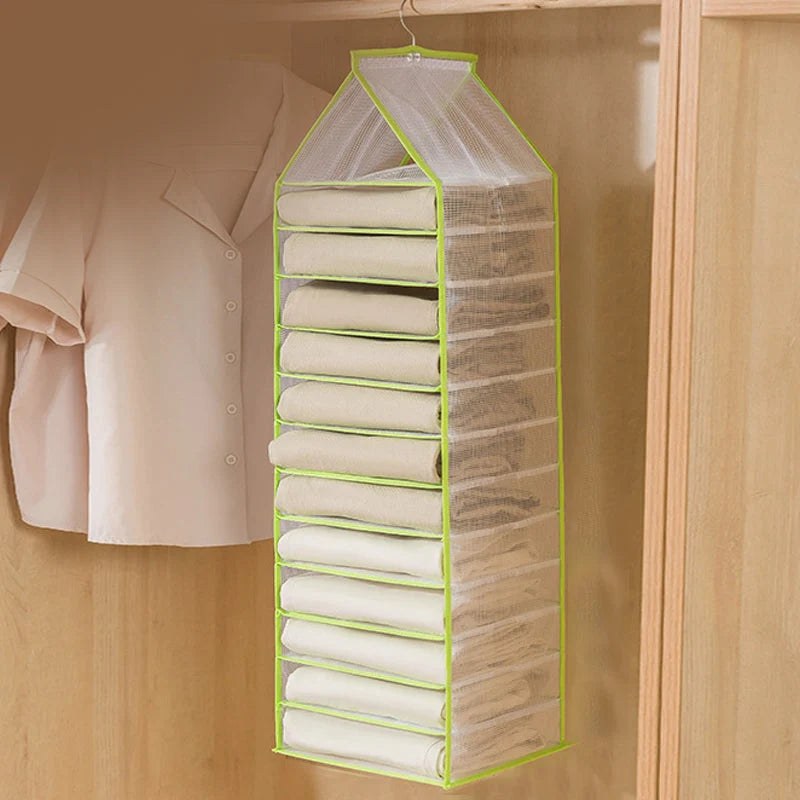 Hanging Closet Organizer Multi-Compartment Foldable Design