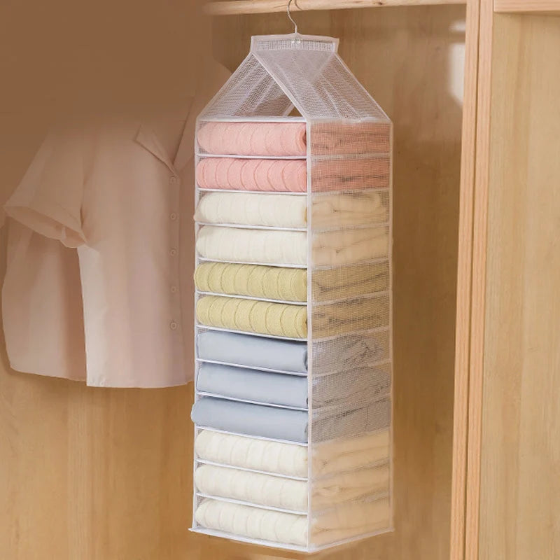 Hanging Closet Organizer Multi-Compartment Foldable Design