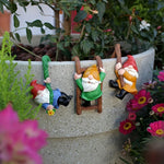 Hanging Garden Gnome Ornaments Resin Set of 3