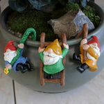 Hanging Garden Gnome Ornaments Resin Set of 3