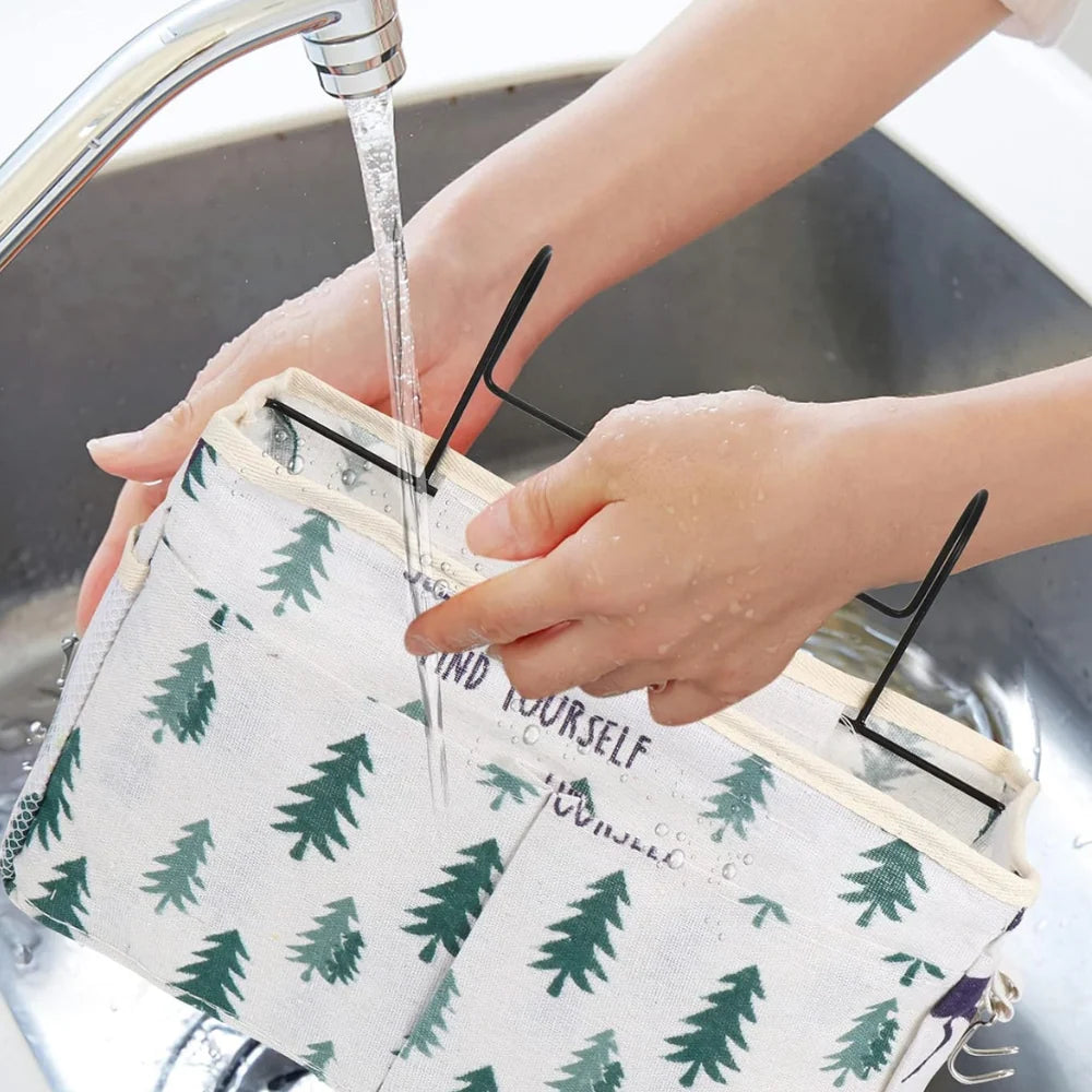 Hanging Organizer Bag Multi-Pocket With Side Hooks