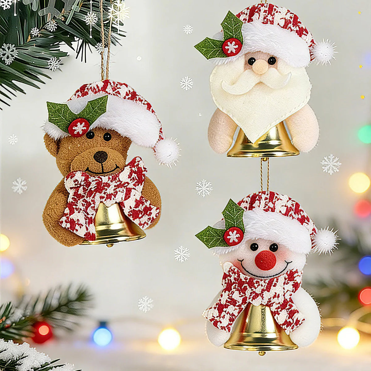 Hanging Ornament Reindeer Felt Red Nose Ready To Hang
