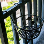 Hanging Plant Basket Iron No-Drill Railing Hook