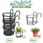 Hanging Plant Basket Iron No-Drill Railing Hook