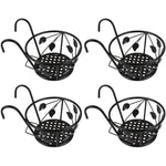 Hanging Plant Basket Iron No-Drill Railing Hook