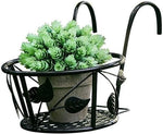 Hanging Plant Basket Iron No-Drill Railing Hook