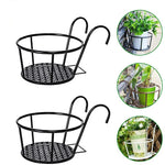 Hanging Plant Basket Iron No-Drill Railing Hook