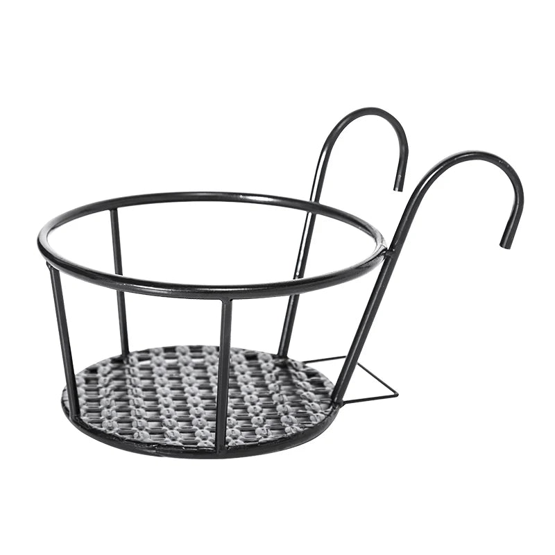 Hanging Plant Basket Metal Weather-Resistant With Hooks