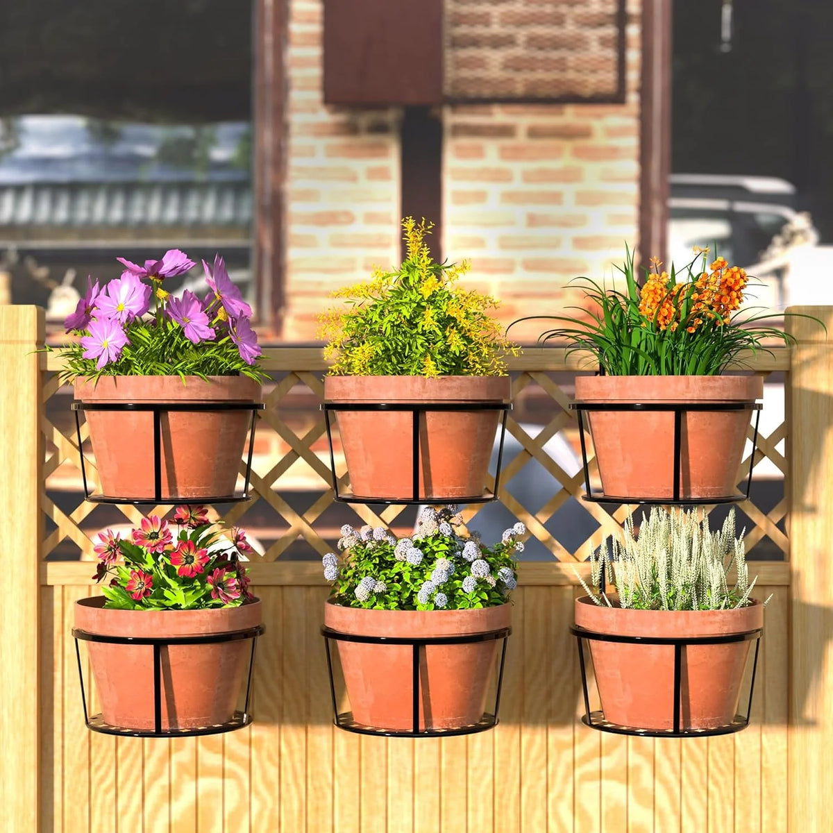 Hanging Plant Basket Metal Weather-Resistant With Hooks