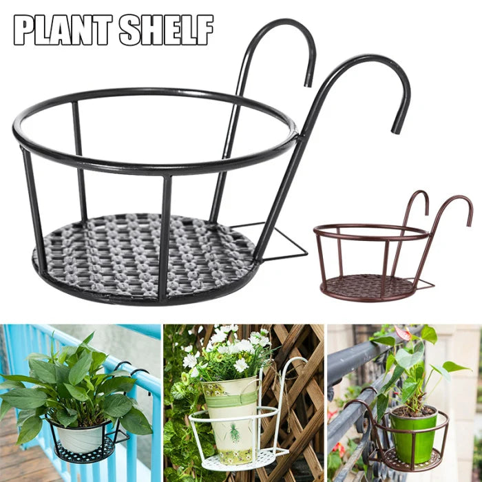 Hanging Plant Basket Metal Weather-Resistant With Hooks
