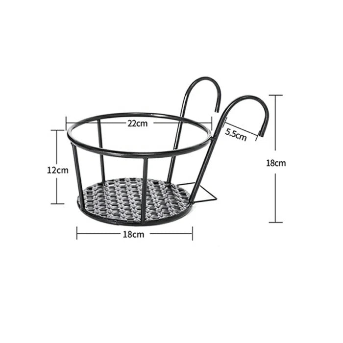 Hanging Plant Basket Metal Weather-Resistant With Hooks