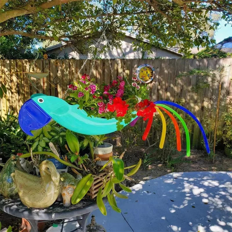 Hanging Planter Chicken-Shaped Vibrant Colors & Weather-Resistant