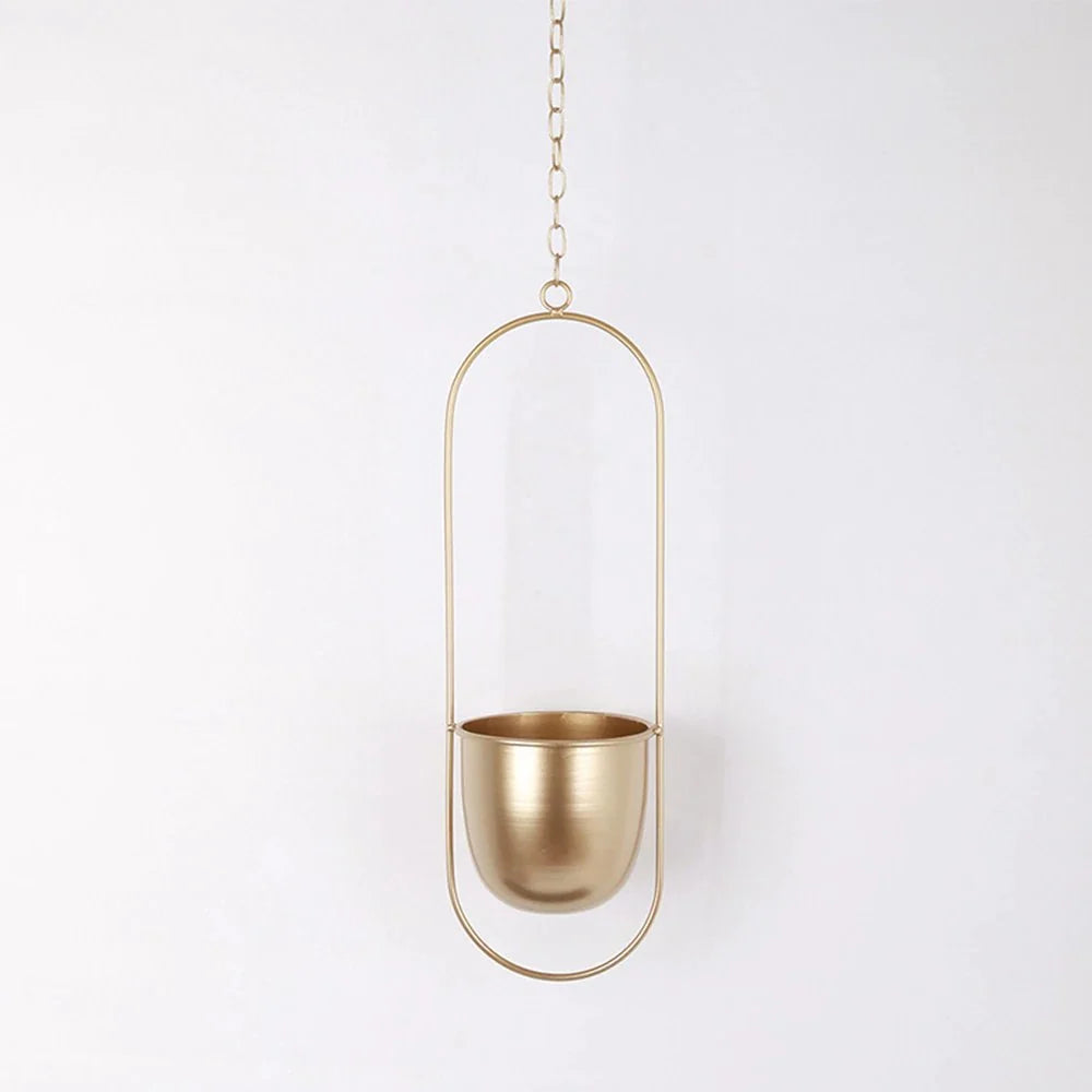 Hanging Planter Metal With Chain Indoor & Outdoor