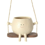 Hanging Planter Smiling Face Resin Weather Resistant