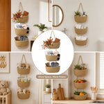 Hanging Storage Basket 3-Tier Woven Cotton񎟃