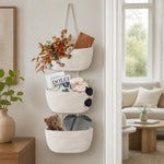 Hanging Storage Basket 3-Tier Woven Cotton񎟃