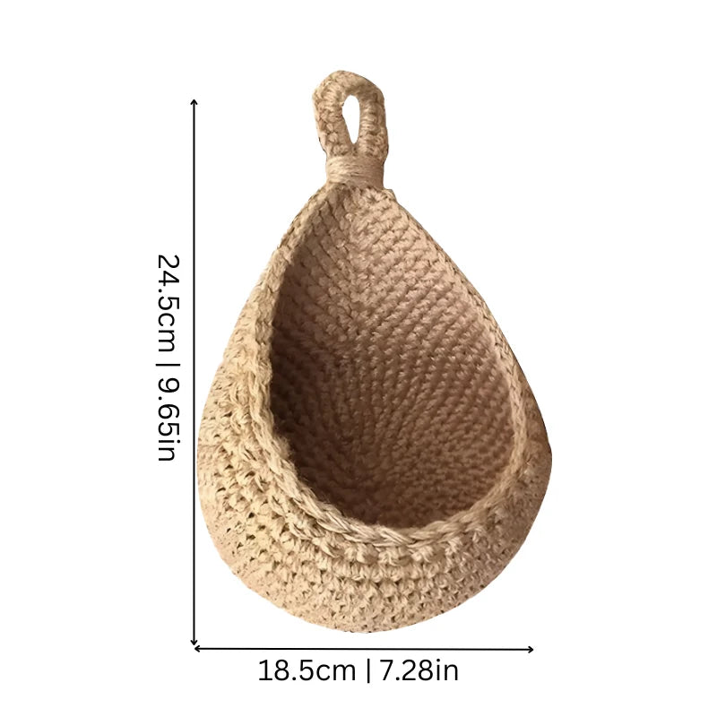 Hanging Storage Basket Cotton Rope Wall & Ceiling Mount