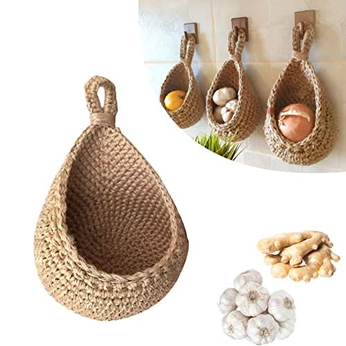 Hanging Storage Basket Natural Jute Wall-Mounted