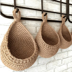 Hanging Storage Basket Natural Jute Wall-Mounted