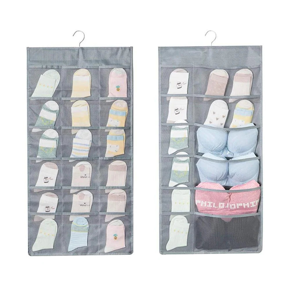Hanging Underwear Organizer Reversible Multi-Pocket Oxford Fabric