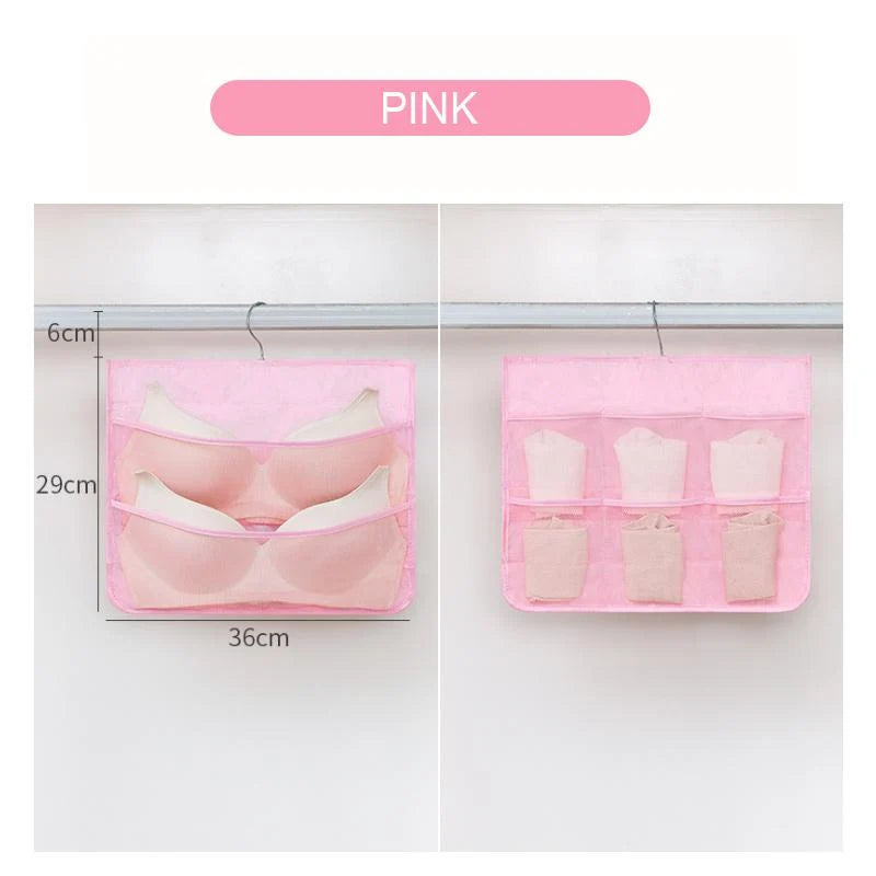 Hanging Underwear Organizer Reversible Multi-Pocket Oxford Fabric